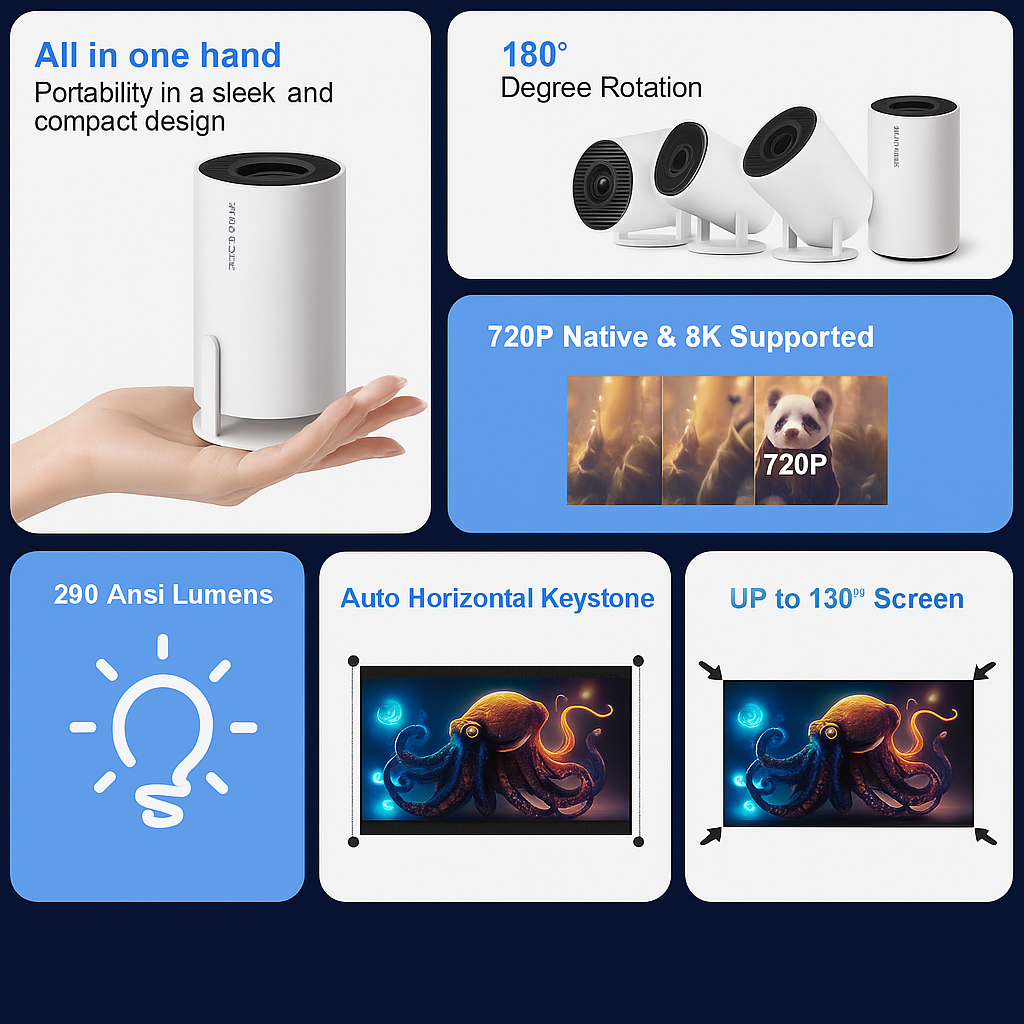 VisionCube Pro™ — Mini Proyector Cine en Casa